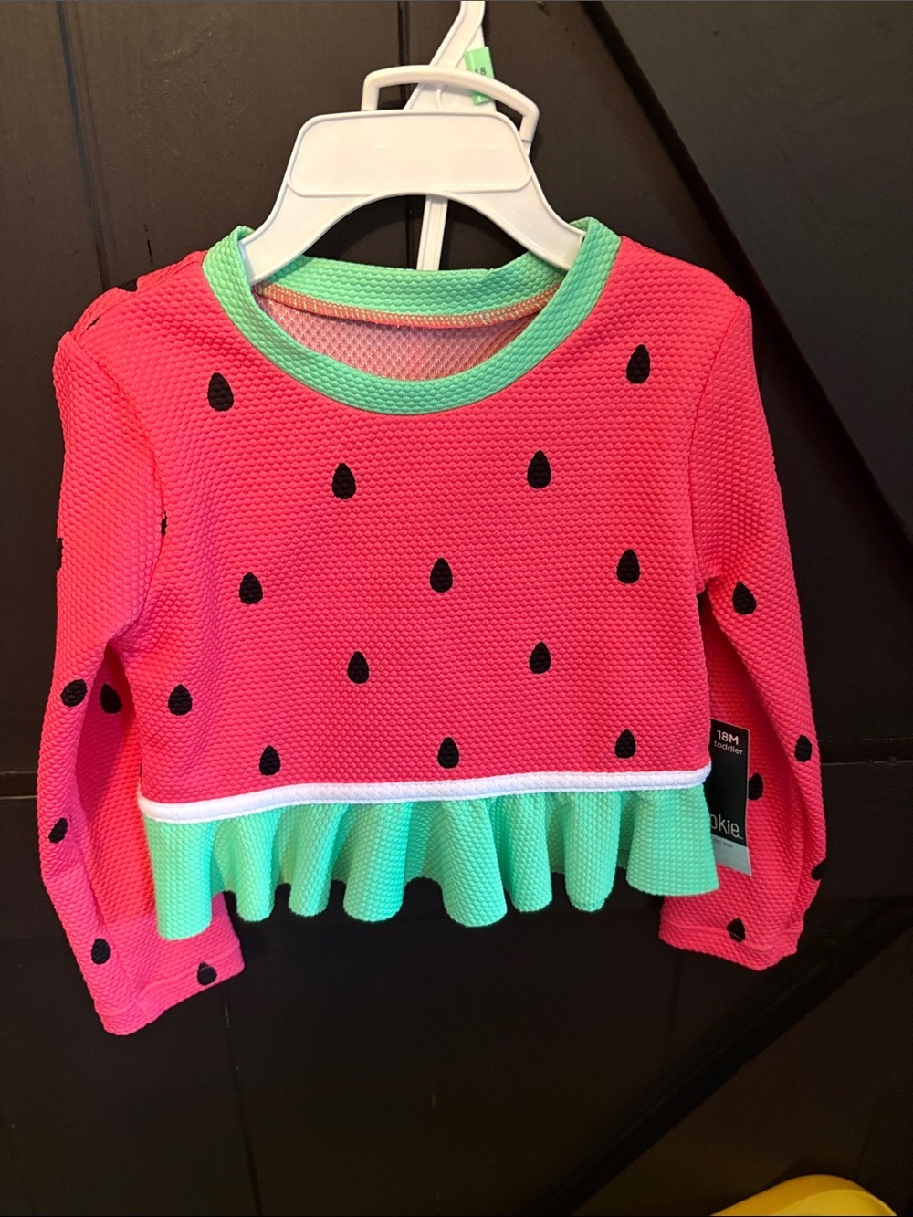 okie dokie Watermelon Swim suit - Hot Pink & Mint Green
